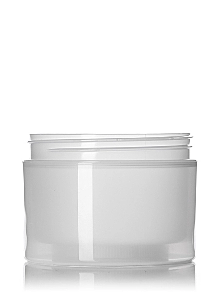 8 oz Natural-Colored PP Plastic Double Wall Straight Base Jar – J017N