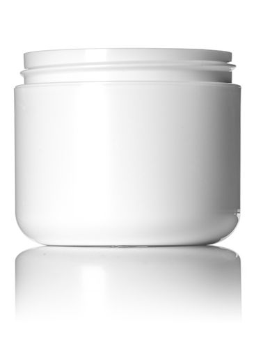 8 oz white PP/PS plastic double wall round base jar with 83-400 neck finish