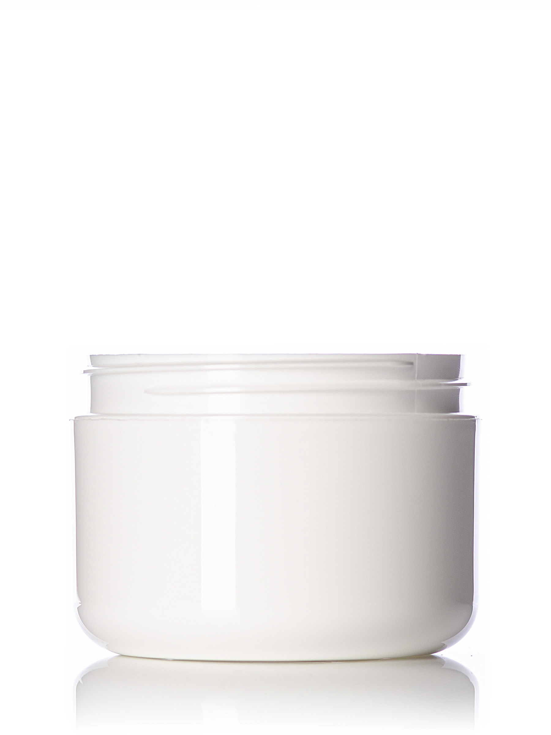 8 oz White PP Plastic Double Wall Round Base Jar – J019PP
