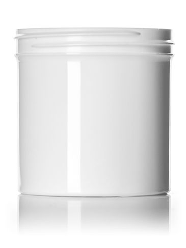 6 oz white PP plastic single wall jar with 70-400 neck finish