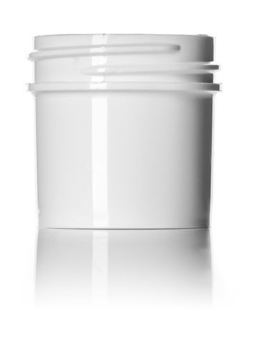 1 oz white PP plastic single wall jar with 43-400 neck finish