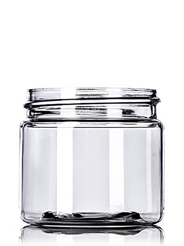 2 oz clear PET plastic single wall jar with 48-400 neck finish