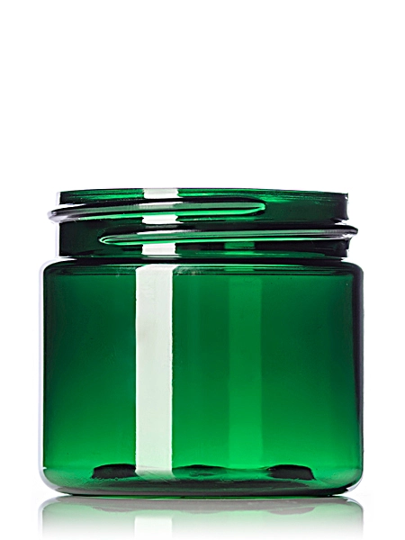 2 oz Green PET Plastic Single Wall Jar – J033G