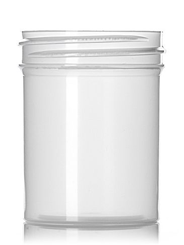 2 oz natural-colored PP plastic single wall jar with 48-400 neck finish