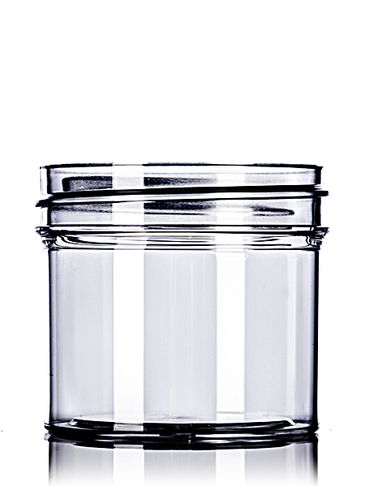 2 oz clear PS plastic single wall jar with 53-400 neck finish