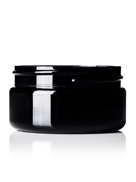 2 oz Black PET Plastic Single Wall Jar – J039BK