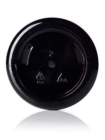 2 oz black PET plastic single wall jar with 58-400 neck finish