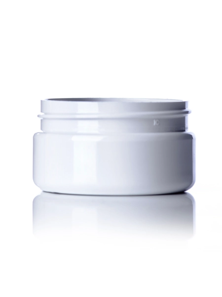 2 oz White PET Plastic Single Wall Jar – J039W