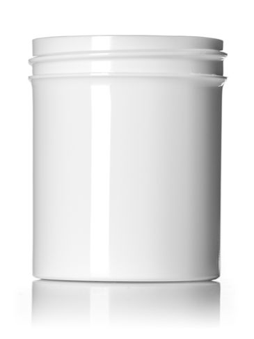4 oz white PP plastic single wall jar with 58-400 neck finish
