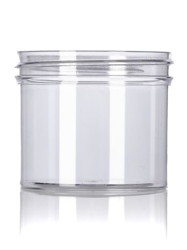 4 oz clear PS plastic single wall jar with 70-400 neck finish