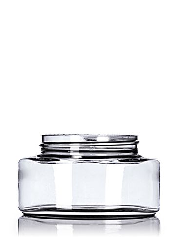 4 oz clear PET plastic single wall oval jar with 58-400 neck finish