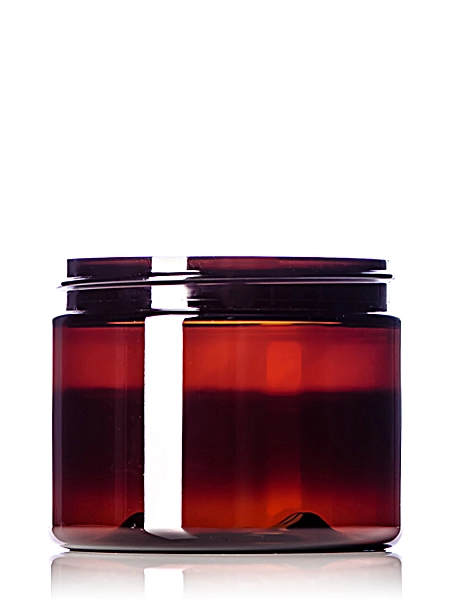 6 oz Amber PET Plastic Single Wall Jar – J046A