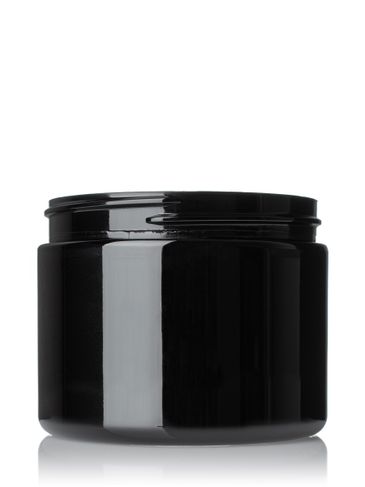 6 oz black PET plastic single wall jar with 70-400 neck finish