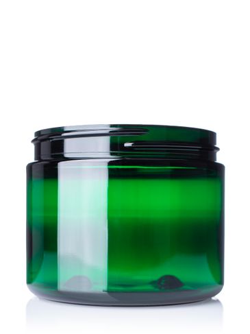 6 oz green PET plastic single wall jar with 70-400 neck finish