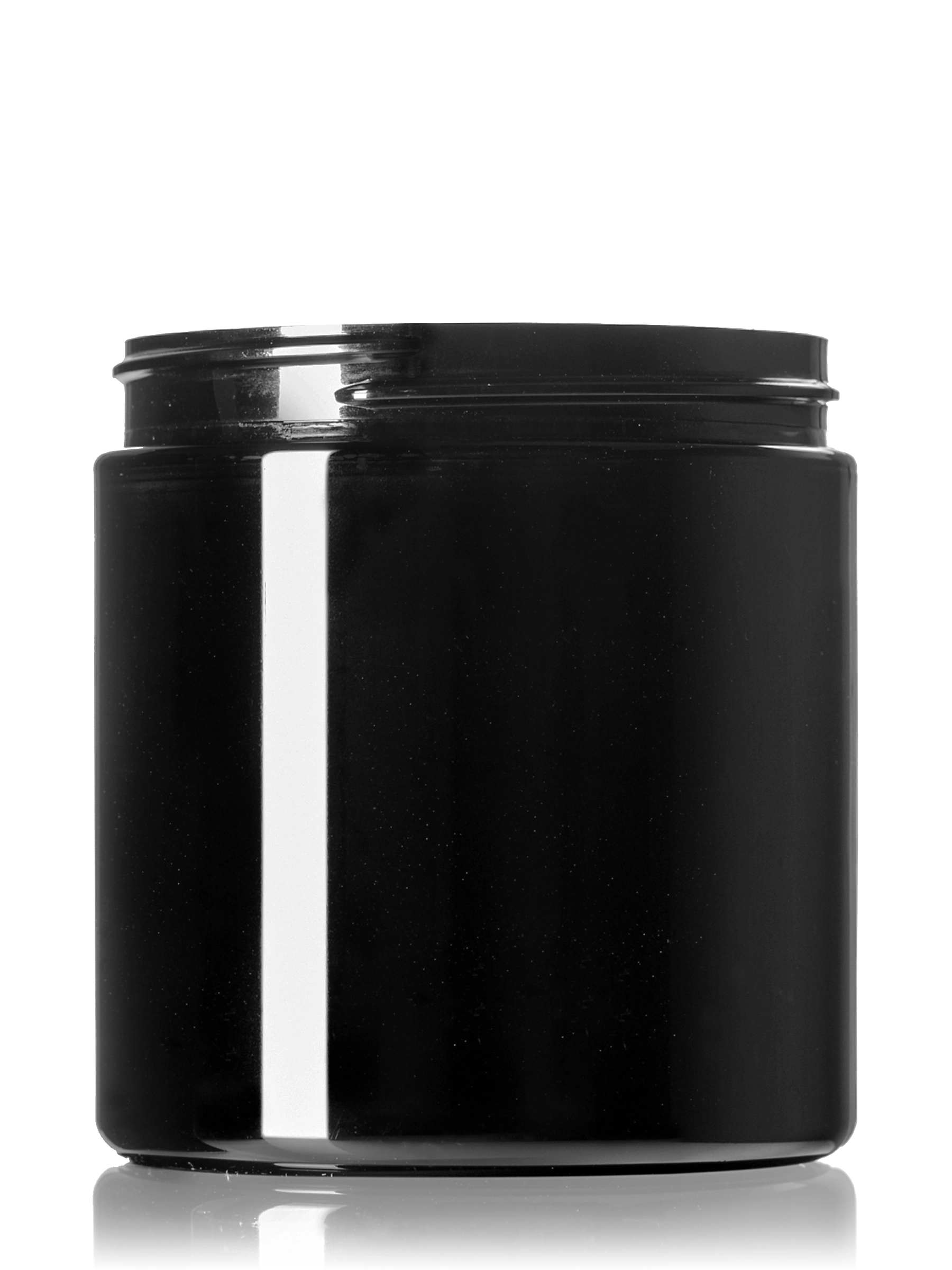 8 oz Black PET Plastic Single Wall Jar – J047BK
