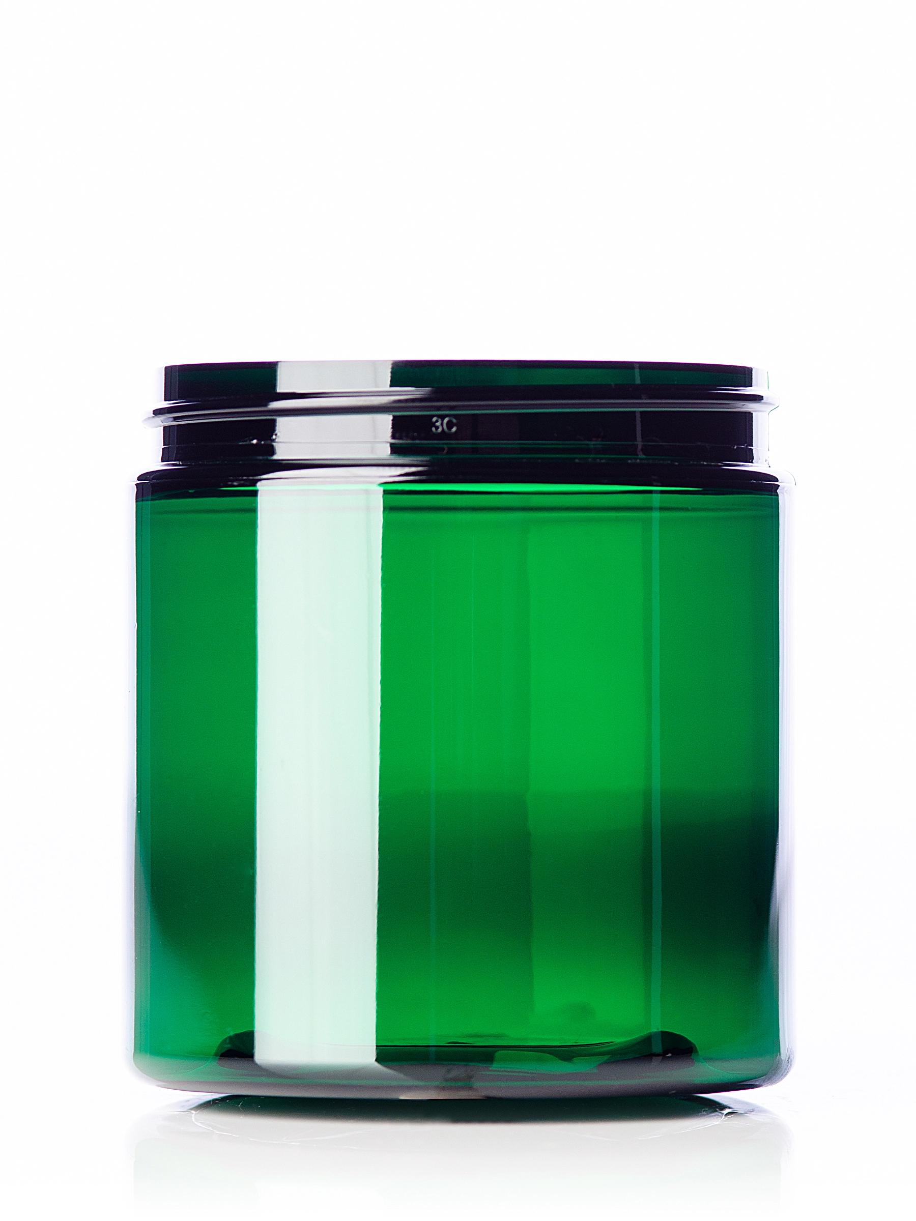 8 oz Green PET Plastic Single Wall Jar – J047G