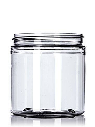 8 oz clear PET plastic single wall jar with 70-400 neck finish