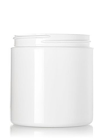 8 oz white PET plastic single wall jar with 70-400 neck finish