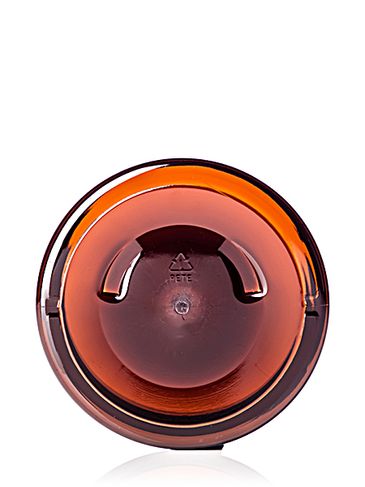 8 oz amber PET plastic single wall jar with 89-400 neck finish