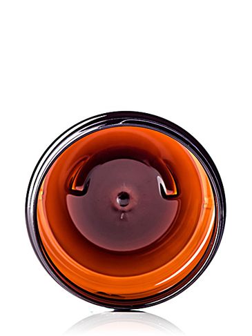 8 oz amber PET plastic single wall jar with 89-400 neck finish