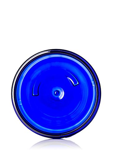 8 oz cobalt blue PET plastic single wall jar with 89-400 neck finish