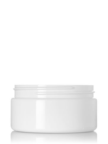8 oz white PET plastic single wall jar with 89-400 neck finish