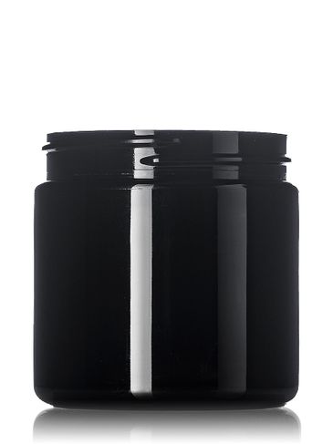 4 oz black PET plastic single wall jar with 58-400 neck finish