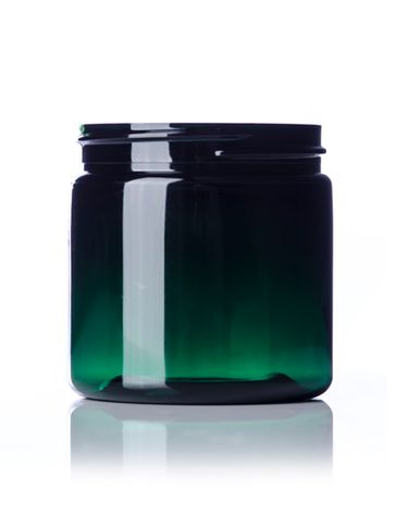 4 oz green PET plastic single wall jar with 58-400 neck finish