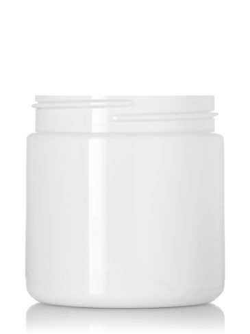 4 oz white PET plastic single wall jar with 58-400 neck finish