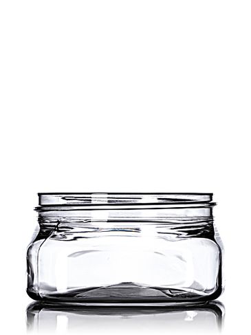 4 oz clear PET plastic square firenze jar with 70-400 neck finish