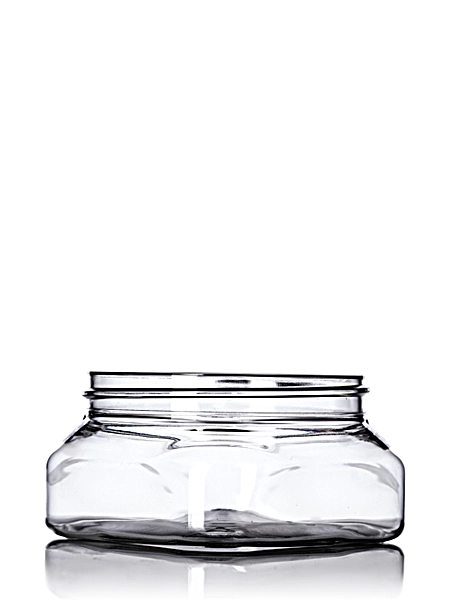 4 oz Clear PET Plastic Square Firenze Jar – J053