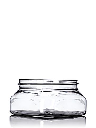 4 oz clear PET plastic square firenze jar with 70-400 neck finish