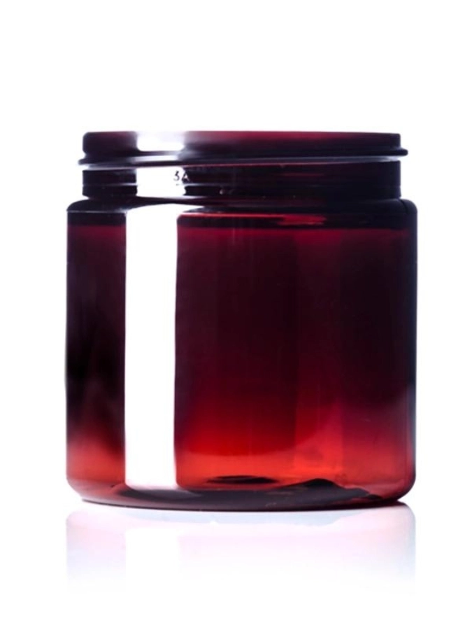 4 oz Amber 25% PCR PET Plastic Single Wall Jar – J055APCR25
