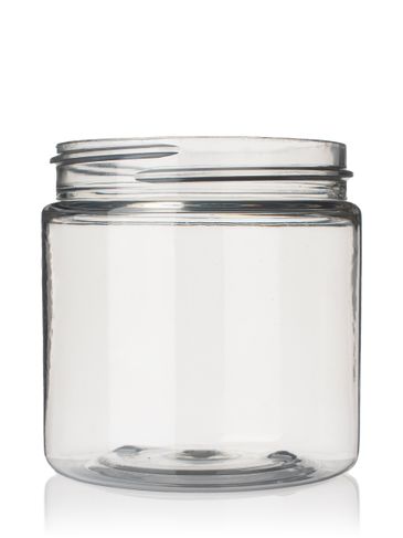 4 oz clear 25% PCR PET plastic single wall jar with 58-400 neck finish