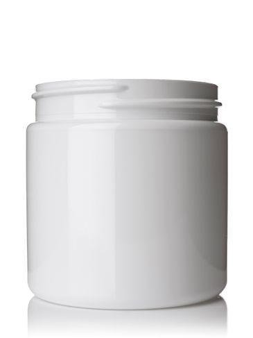 4 oz white PET plastic single wall jar with 58-400 neck finish