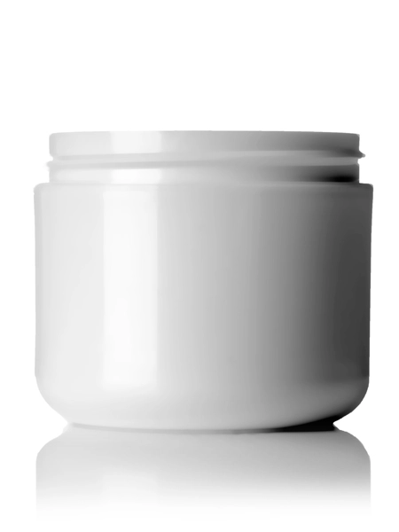 8 oz Pearl White PP Plastic Double-Wall Round Base Jar – J059