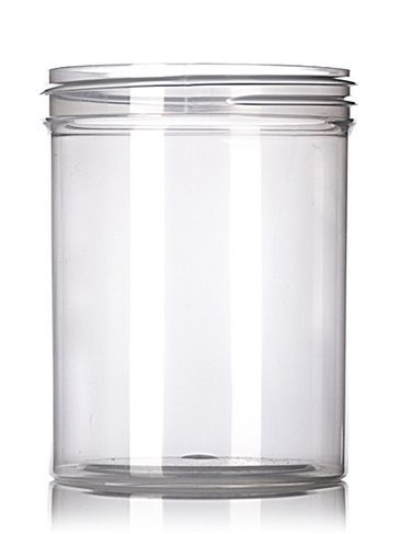 8 oz clarified natural-colored PP plastic single wall jar with 70-400 neck finish