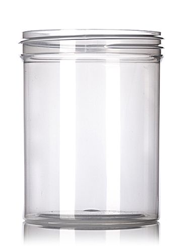 8 oz clarified natural PP plastic single wall jar with 70-400 neck finish