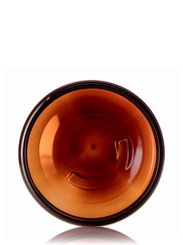 16 oz amber PET plastic single wall jar with 89-400 neck finish