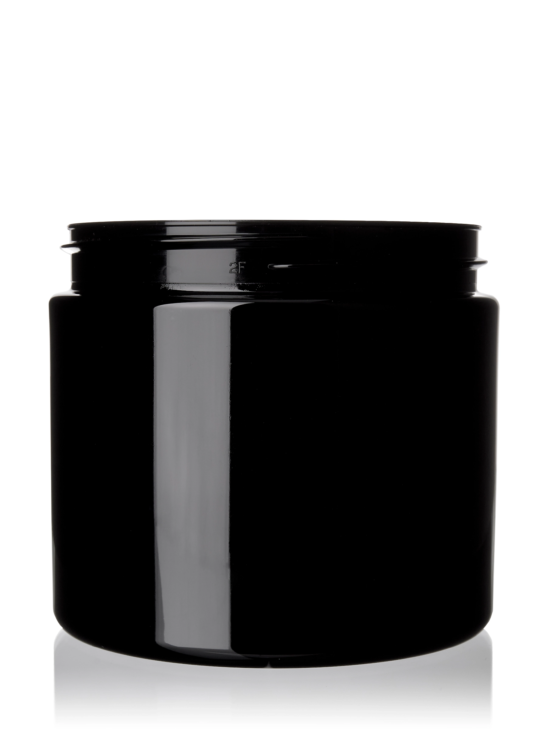 16 oz Black PET Plastic Single Wall Jar – J071BK