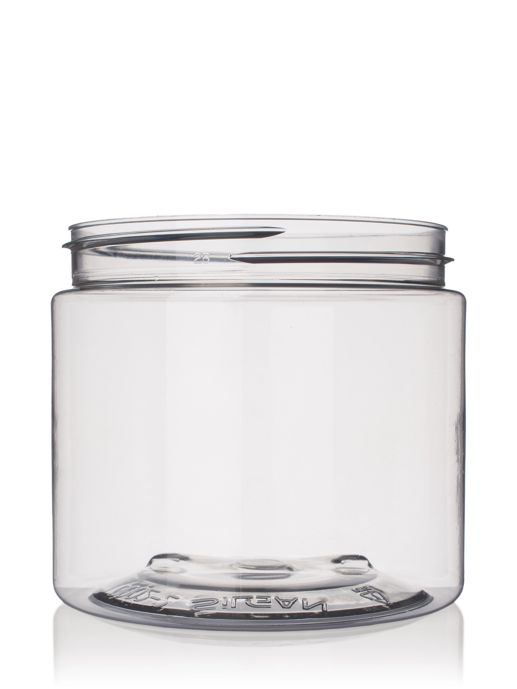 16 oz Clear 25% PCR PET Plastic Single Wall Jar – J071CLPCR25