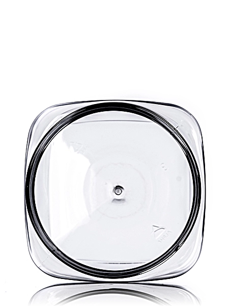 16 oz Clear PET Plastic Square Firenze Jar – J072