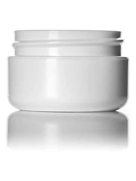 1/2 oz White PP Plastic Double Wall Round Base Jar – J081WH