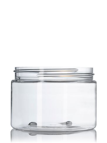 12 oz clear PET plastic single wall jar with 89-400 neck finish