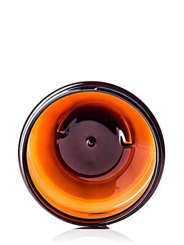 12 oz amber PET plastic single wall jar with 89-400 neck finish