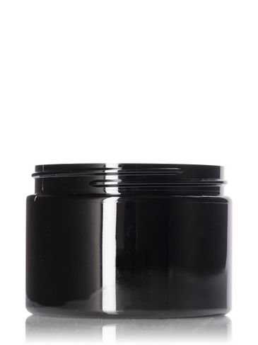 12 oz black PET plastic single wall jar with 89-400 neck finish