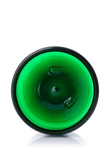 12 oz green PET plastic single wall jar with 89-400 neck finish