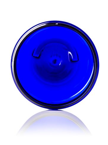 16 oz cobalt blue PET plastic single wall jar with 89-400 neck finish