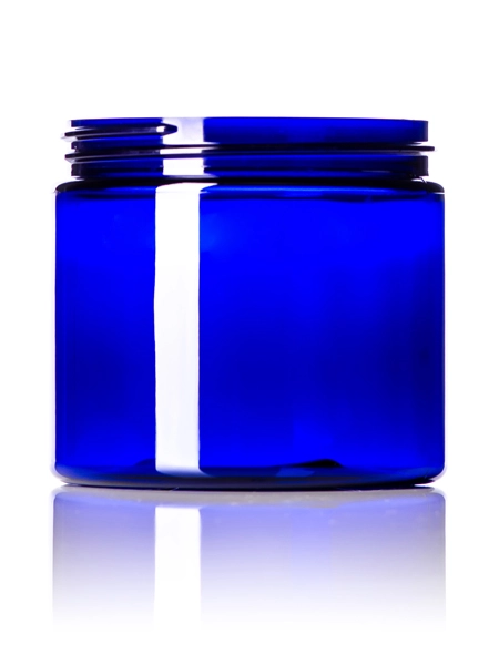 16 oz Cobalt Blue PET Plastic Single Wall Jar – J093B
