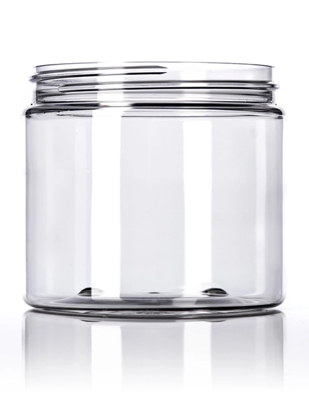 16 oz Clear PET Plastic Single Wall Heavy Gram Weight Jar – J093CLHG